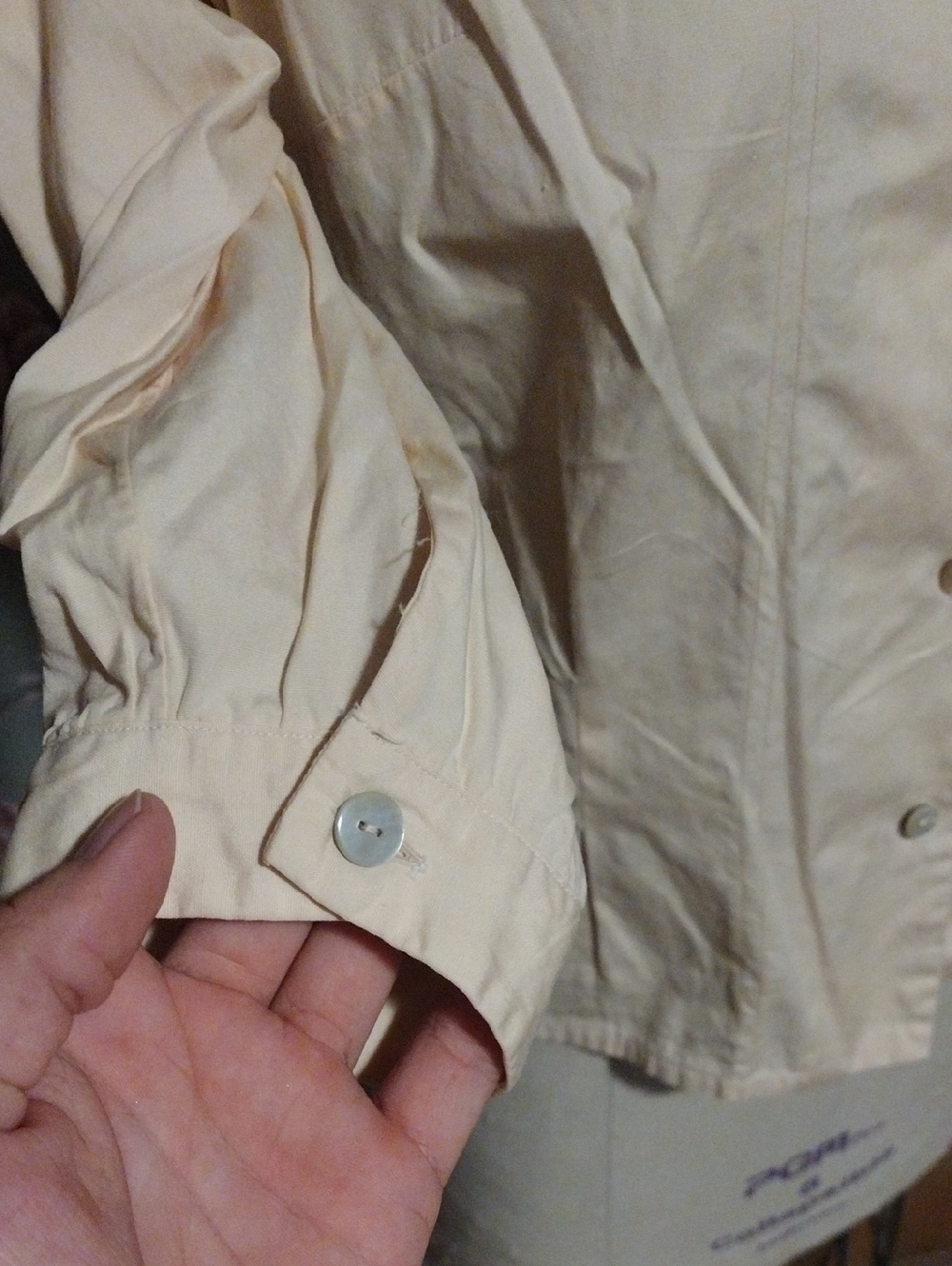 Vintage Cotton Cream Blouse - Picture 4 of 12